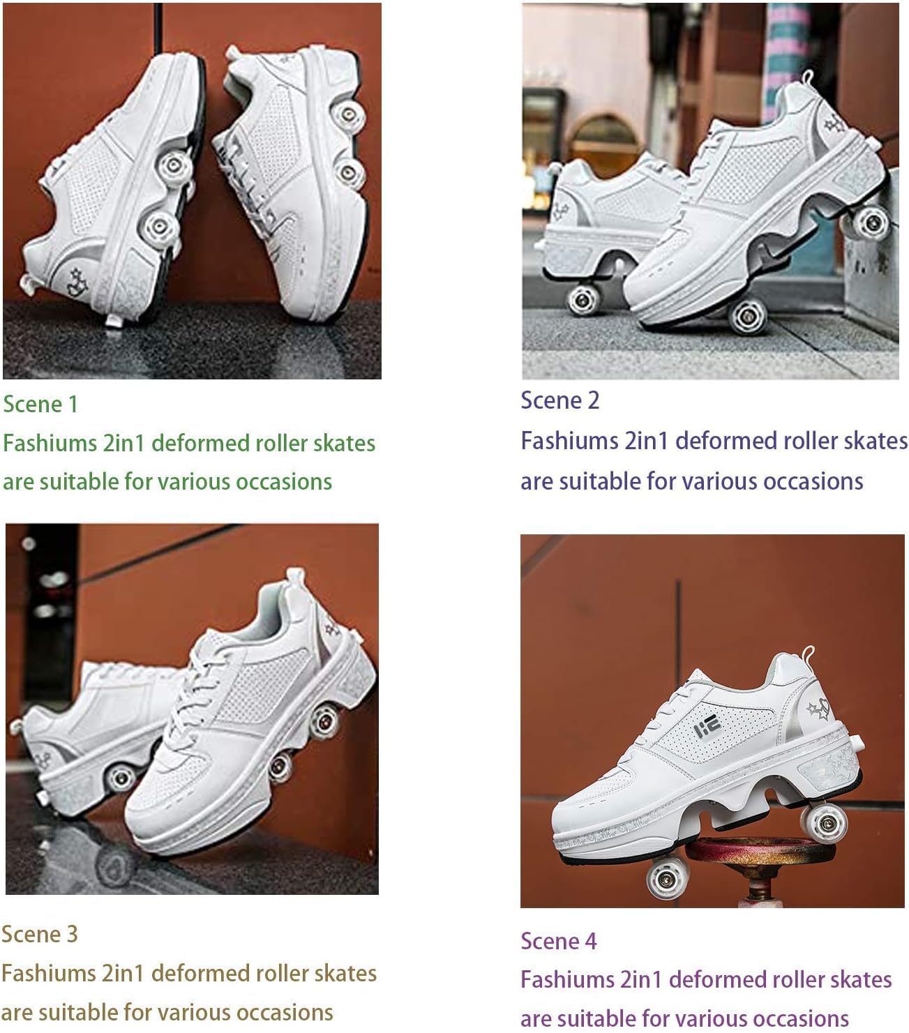 Rolki Z Kolorowymi Diodami Led - Męskie I Damskie Buty Do Jazdy Na Rolkach, Automatyczne Buty Do Chodzenia Dla Dorosłych I Dzieci, White, 7.5 UK