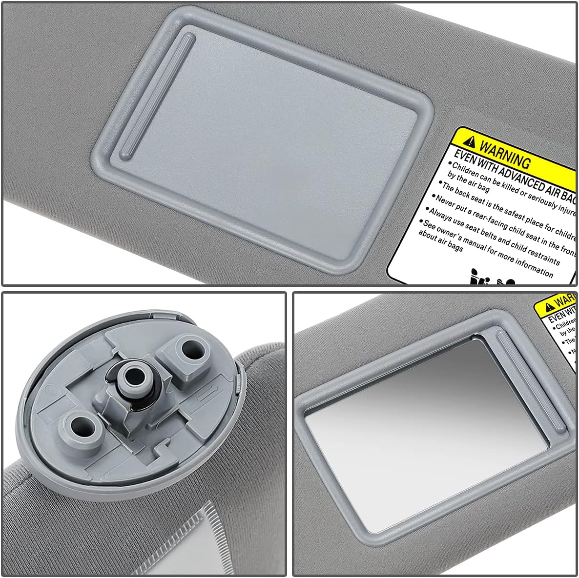 DNA MOTORING Left Driver Side Sun Visor Compatible with 05-11 Tacoma, 7432004181B1, 9322915020, 7432035C10B0, ZTL-Y-0240