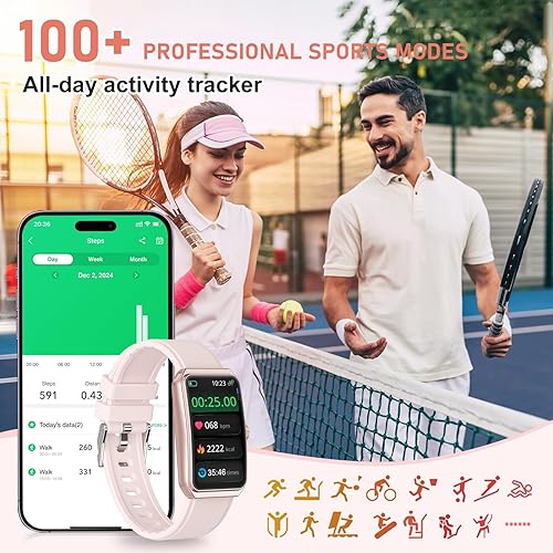 Miniatura 4 de Rastreador de actividad física con frecuencia cardíaca 247, oxígeno en sangre, rastreador de sueño, reloj de fitness impermeable, rastreador de