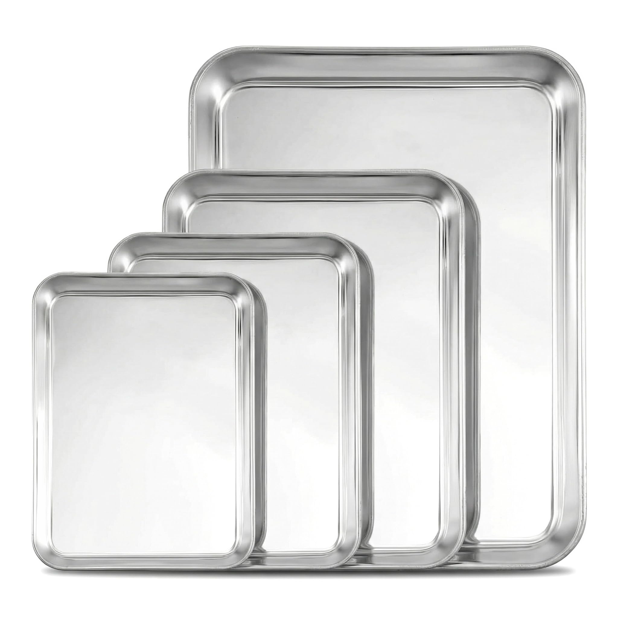 Paquete de 4 bandejas antiadherentes para horno