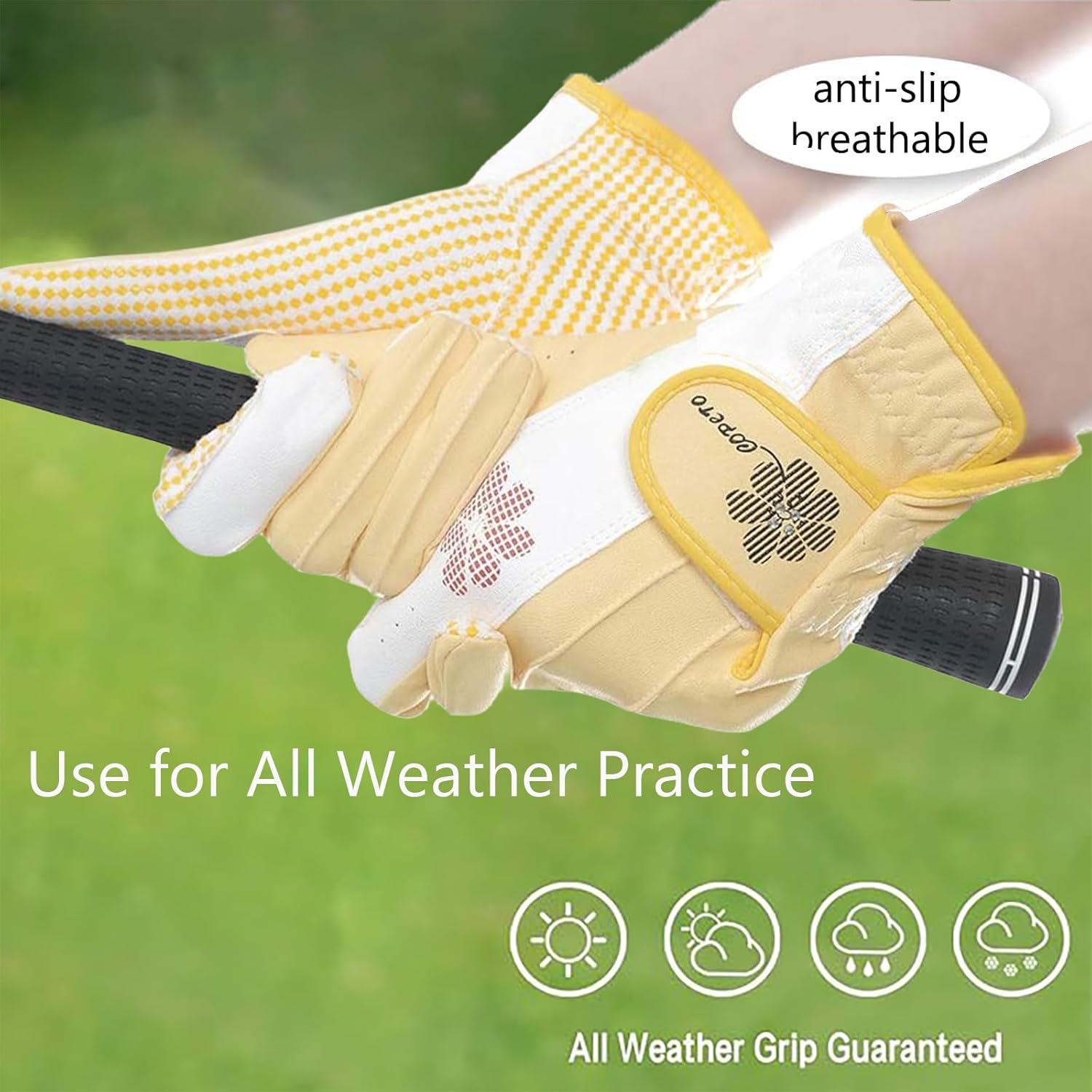Ladies Women's Golf Gloves Both Hands,Non-Slip Wet Hot Cool Grip Golf Gloves Elastic Fabric Breathable,Left Right Handed rain hot Golf Accessories - Image 4