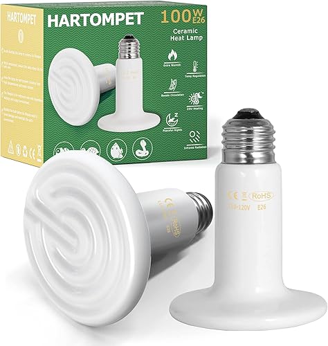 Emisor de calor de cerámica de 100 W, bombilla de calor para reptiles blancos, sin luz, lámpara de calor infrarroja para lagartos, tortugas, perros,
