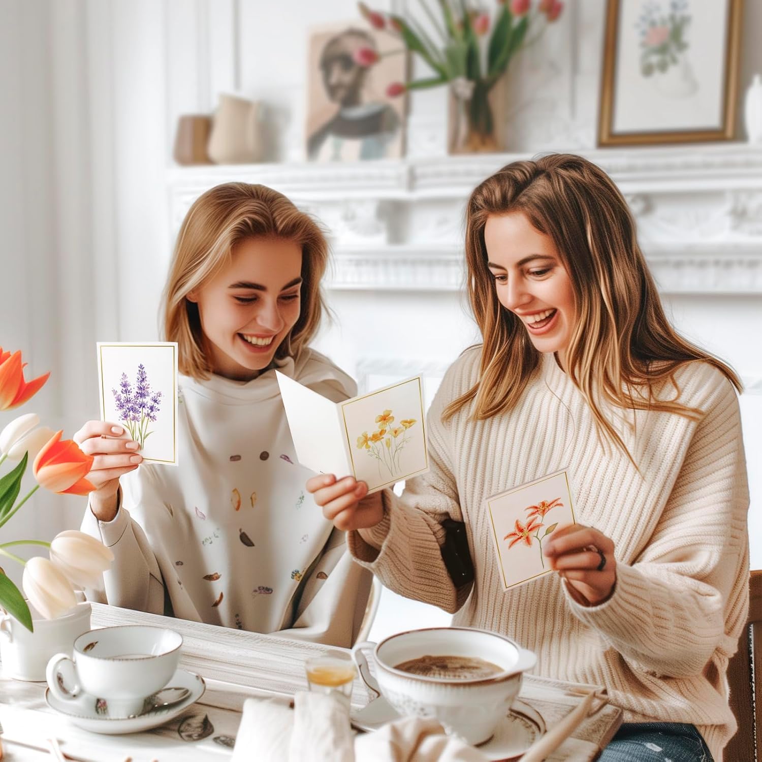 Blank Cards, 30 Pack Blank Greet Cards, Elegant Gold Foil Blank Note with Envelopes, Perfect Stationary Set For All Occasions, 5 Assorted Floral Designs image 6 of 7 B0DK3FFY12