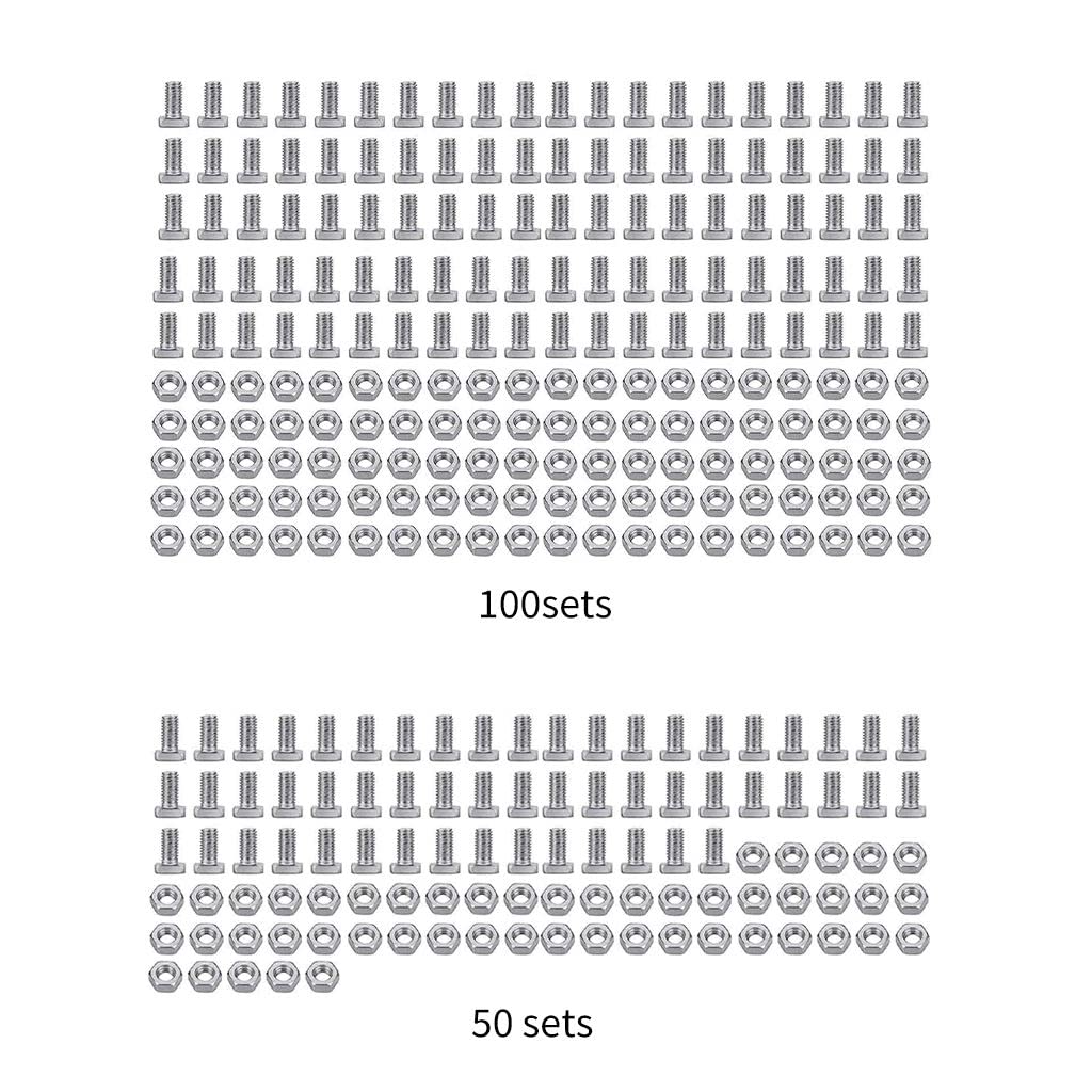 Aluminum Greenhouse Nuts and Bolts Sturdy Hexagon Replacement Parts Repair Hex Head Nuts Parts Gardening Greenhouse Plant - (Color: 100 set)
