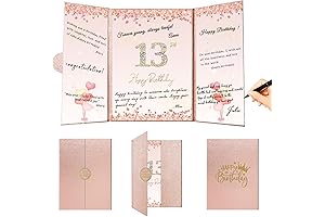 13TH Rose Gold Guest Book Signature, Sweet 13 Birthday Party Decor