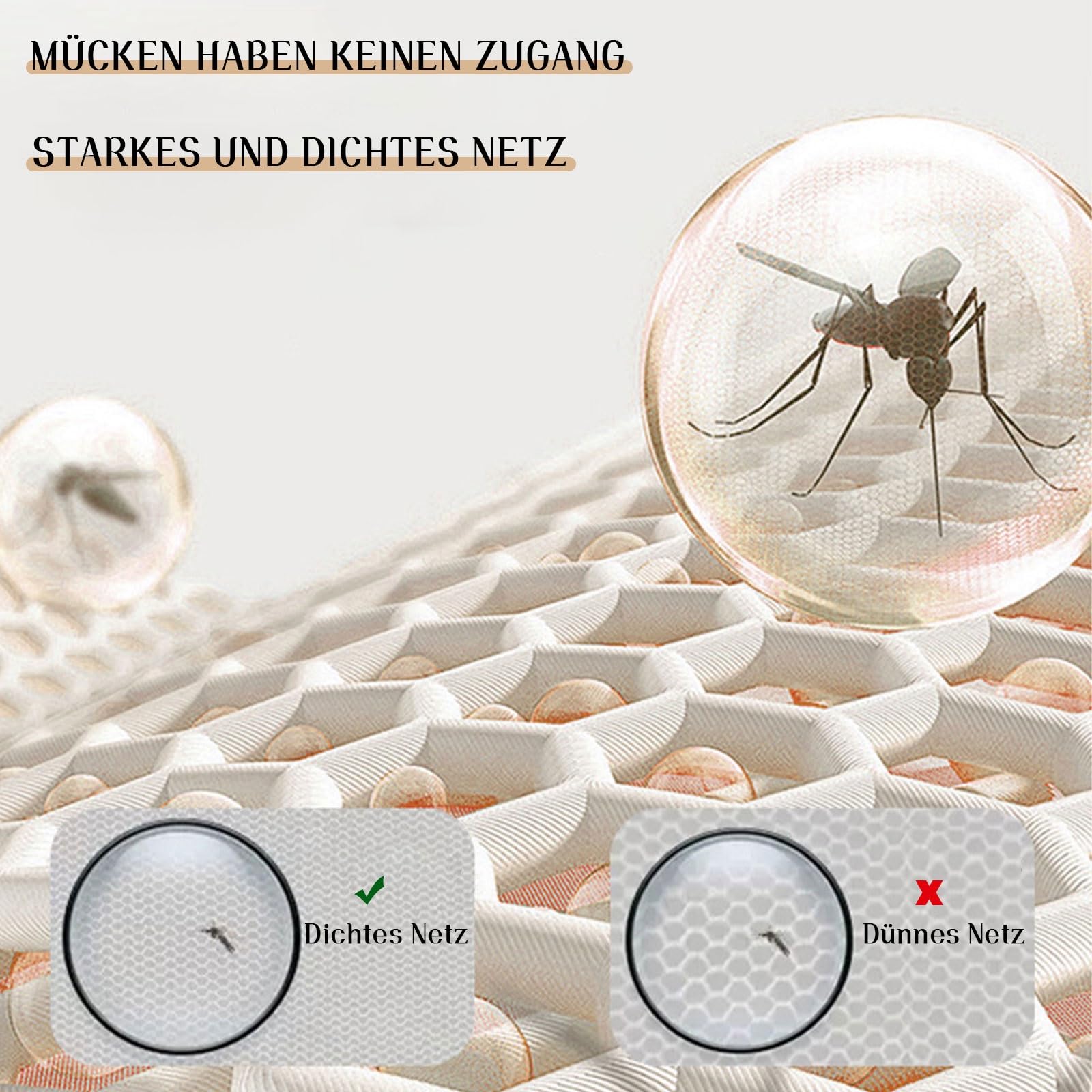 Faltbares Moskitonetz Pop Up Mückennetz Reisen Tragbares Verschlüsselung Feinmaschiges Mosquito Netz mit Reißverschluss Installationsfreies Moskitonetz Ideal für Indoor Zuhause Outdoor Camping