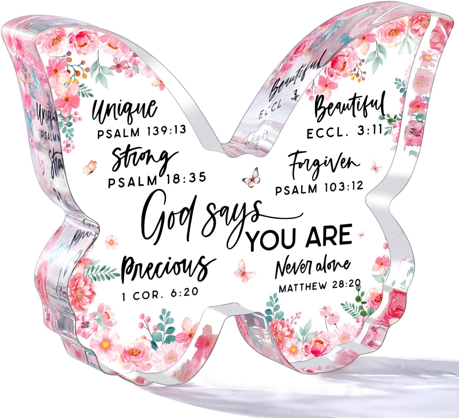 Christian Gifts for Women Friends Birthday Butterfly Inspiration Religious Valentines Gifts for Women Mom Sister Coworker God Says You Are Gift Catholic Encouragement Faith Based Desk Decor Plaque