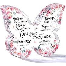 Christian Gifts for Women Friends Birthday Butterfly Inspiration Religious Valentines Gifts for Women Mom Sister Coworker God Says You Are Gift Catholic Encouragement Faith Based Desk Decor Plaque
