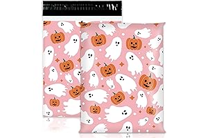100 Pack Halloween Poly Mailers 10X13" Pink Ghost Pumpkin Envelopes