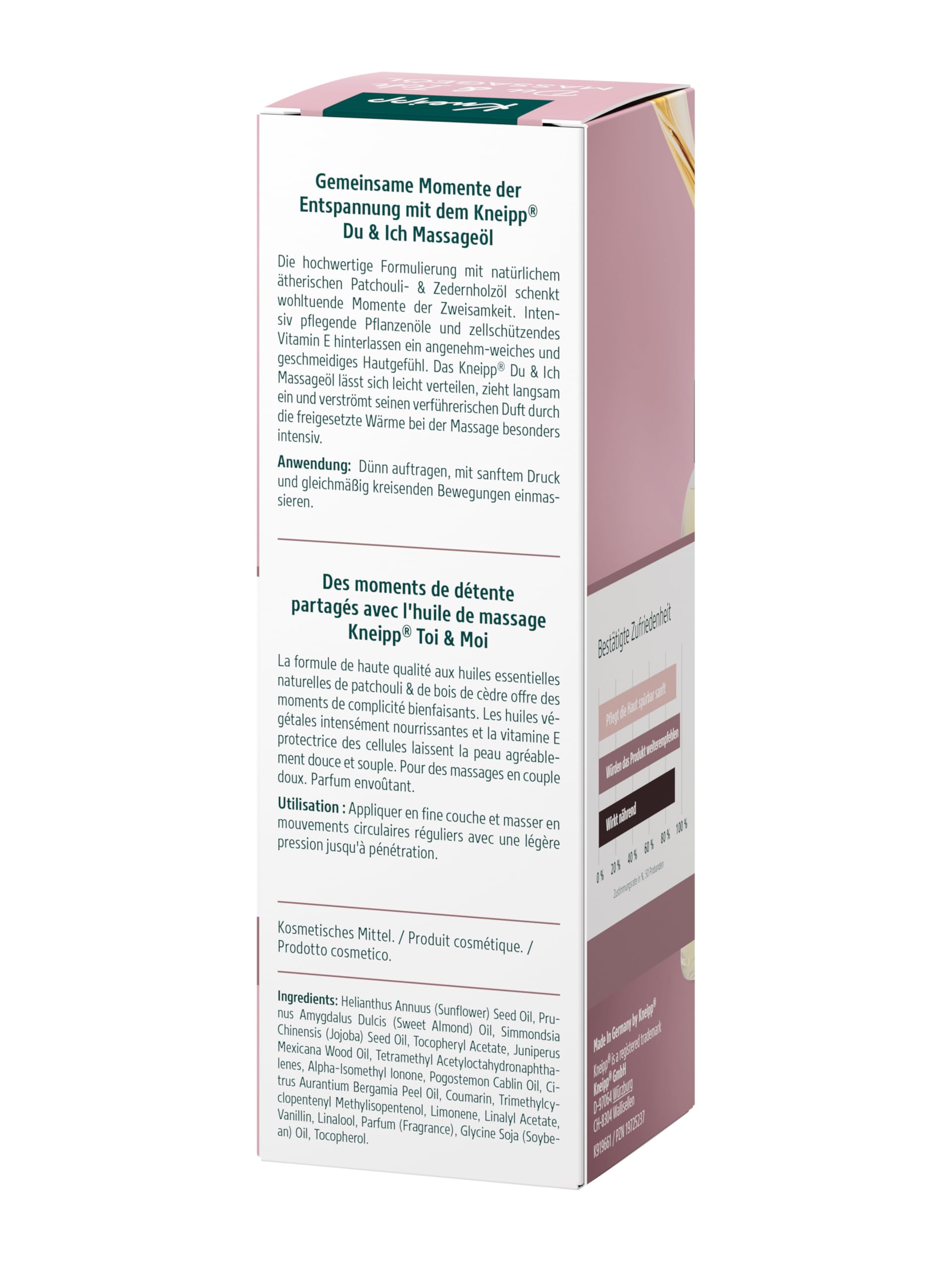 Kneipp Massageöl Du Und Ich – Mit Patchouli & Zedernholz, Für Sinnliche Paarmassagen, 95% Natürliche Öle
