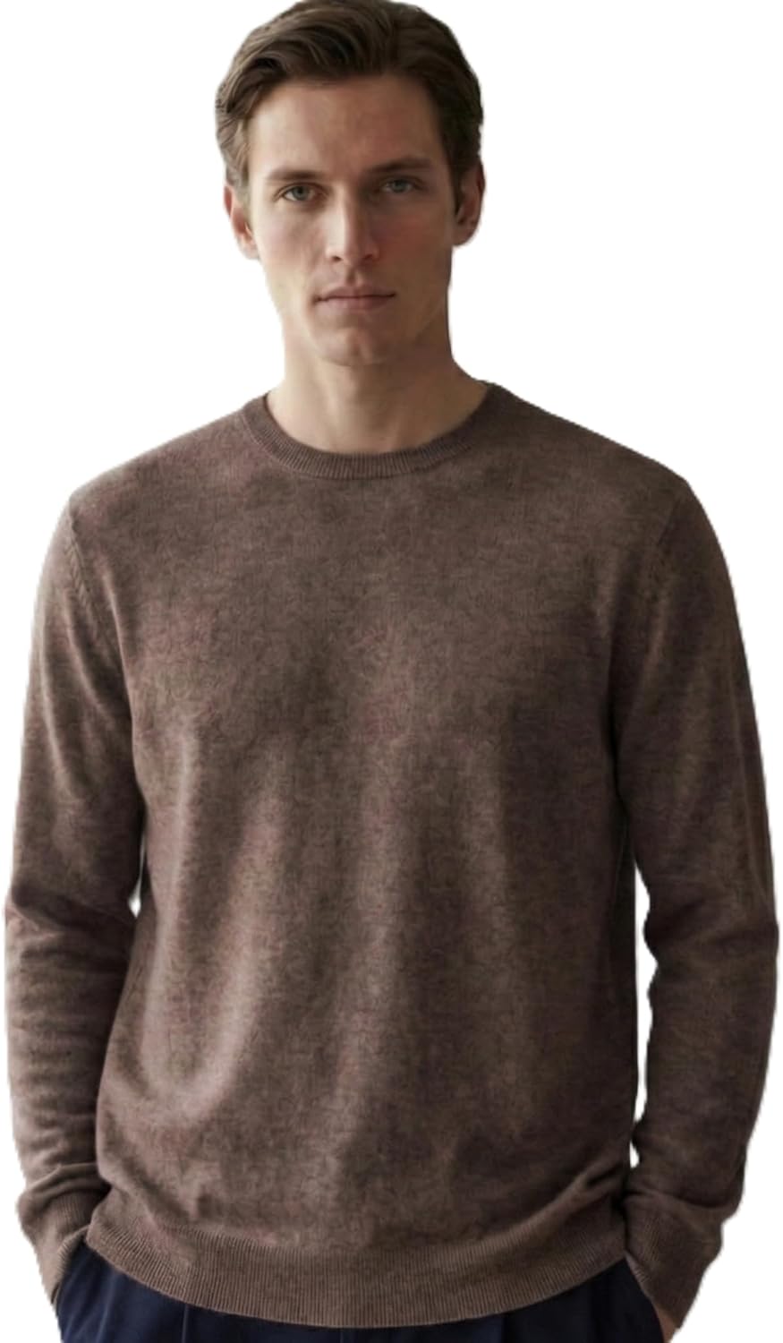 NPIA Certified Original 100% Pure Cashmere Sweater Men | 2-Ply 16 Micron Fine Knit | Lightweight Luxury Crewneck Pullover