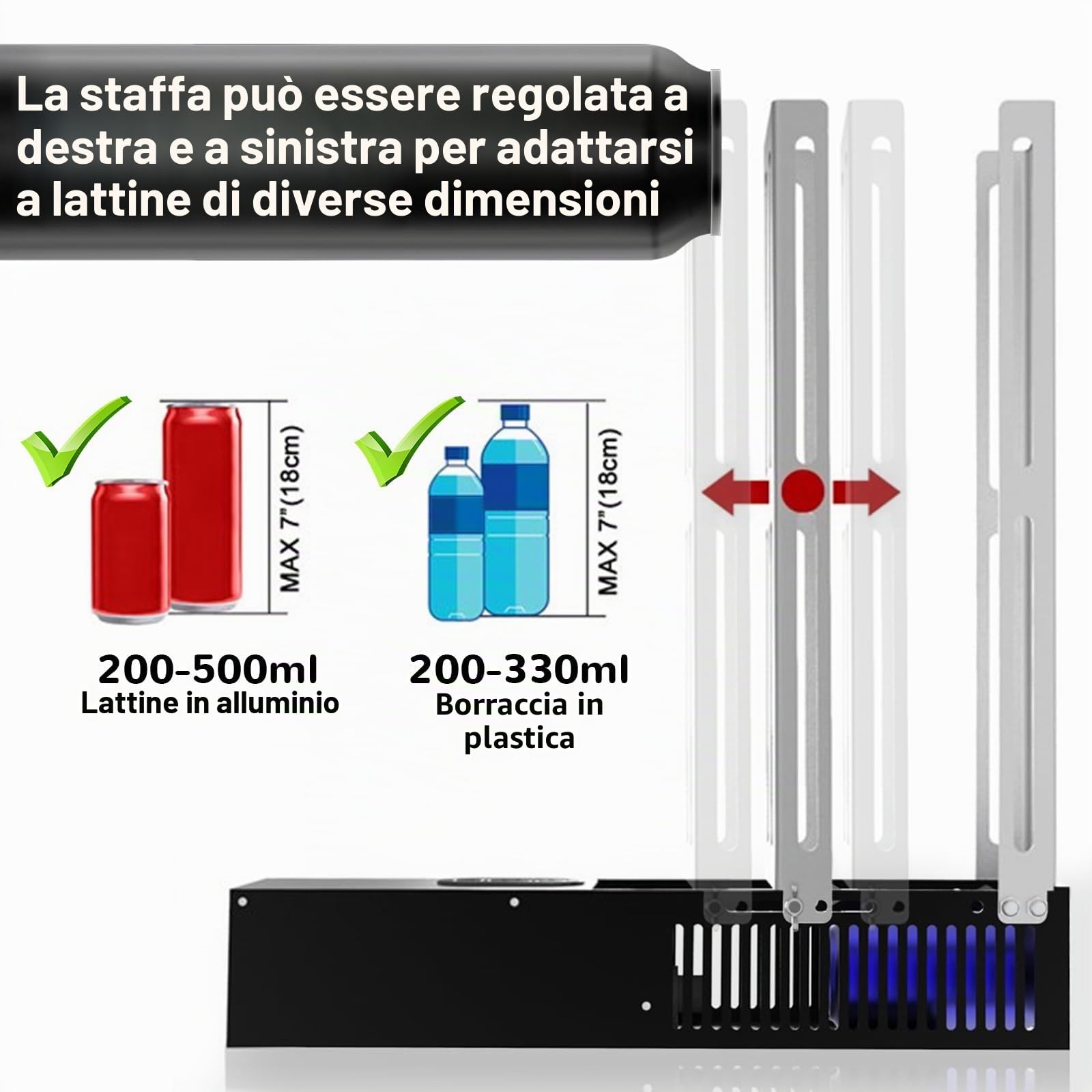 JAOGAUS Trituratore Elettrico per Lattine, modalità Automatica e Manuale | Riciclaggio di Lattine di Alluminio 6 a 18 Once, Riciclaggio di Lattine di Soda, Cola e Bottiglie di Plastica per L'acqua