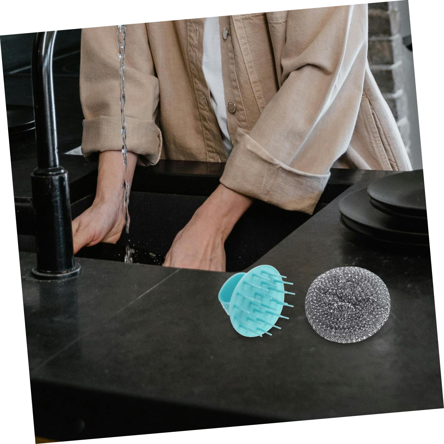 30 Piezas Estropajo de Acero Inoxidable con Mango Desmontable para Limpieza de Ollas y Sartenes Resistente y Ergonómico para Cocina Doméstica y Profesional Paquete de Unidades