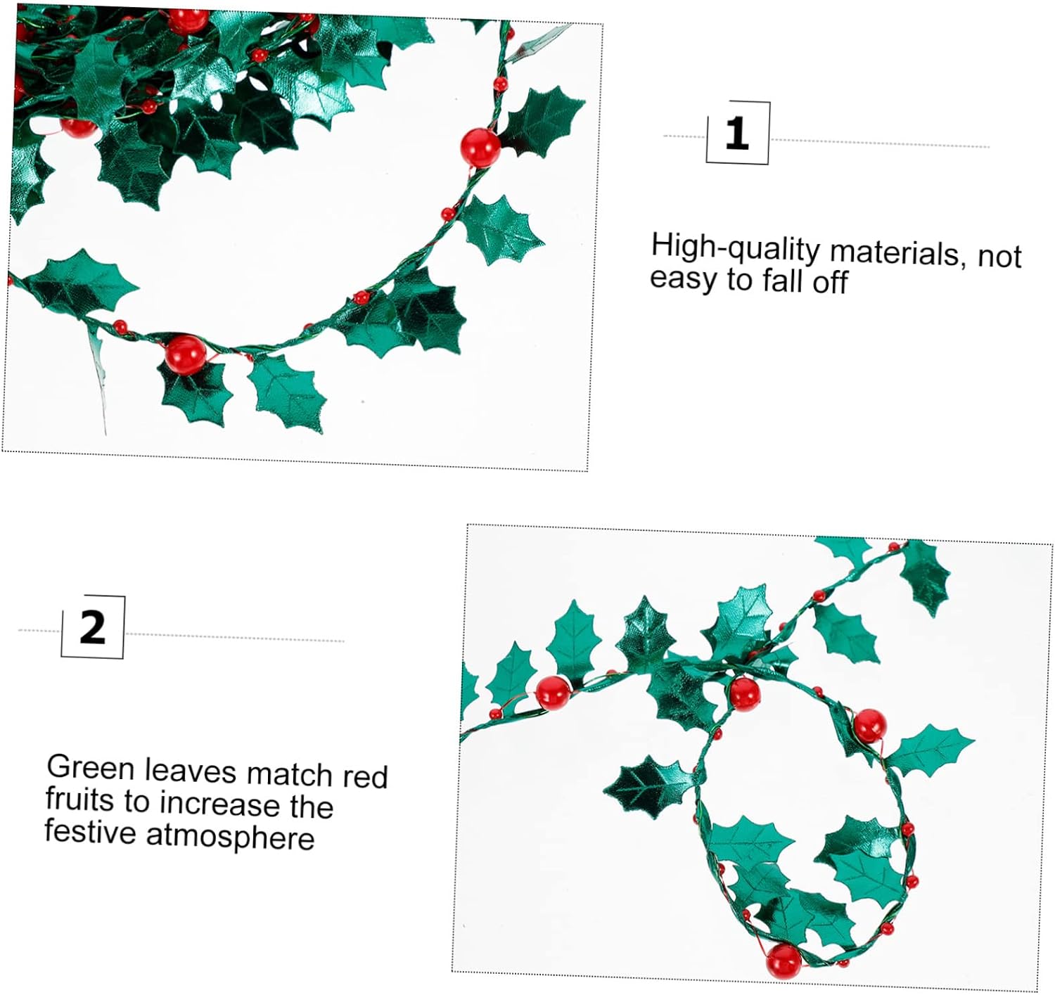 1roll Christmas Tinsel Wire Garland for Craft Decorations Leaf Design for Tree Ornaments Holiday Projects Your Festive Atmosphere
