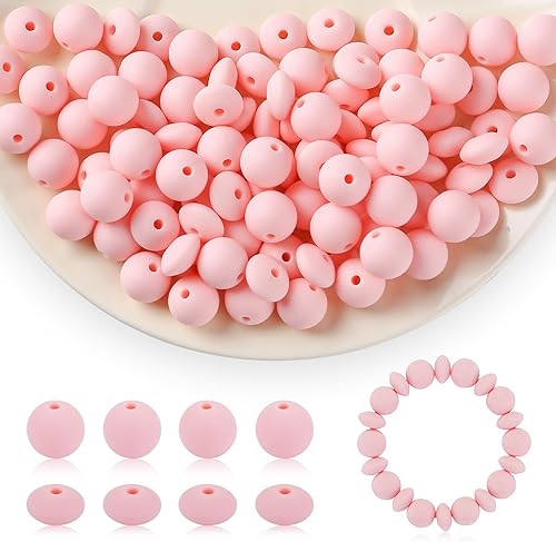 Miniatura 1 de 100 cuentas de silicona, cuentas de silicona de 0.472 pulgadas para hacer llaveros, cuentas focales de silicona de goma, cuentas sueltas a granel