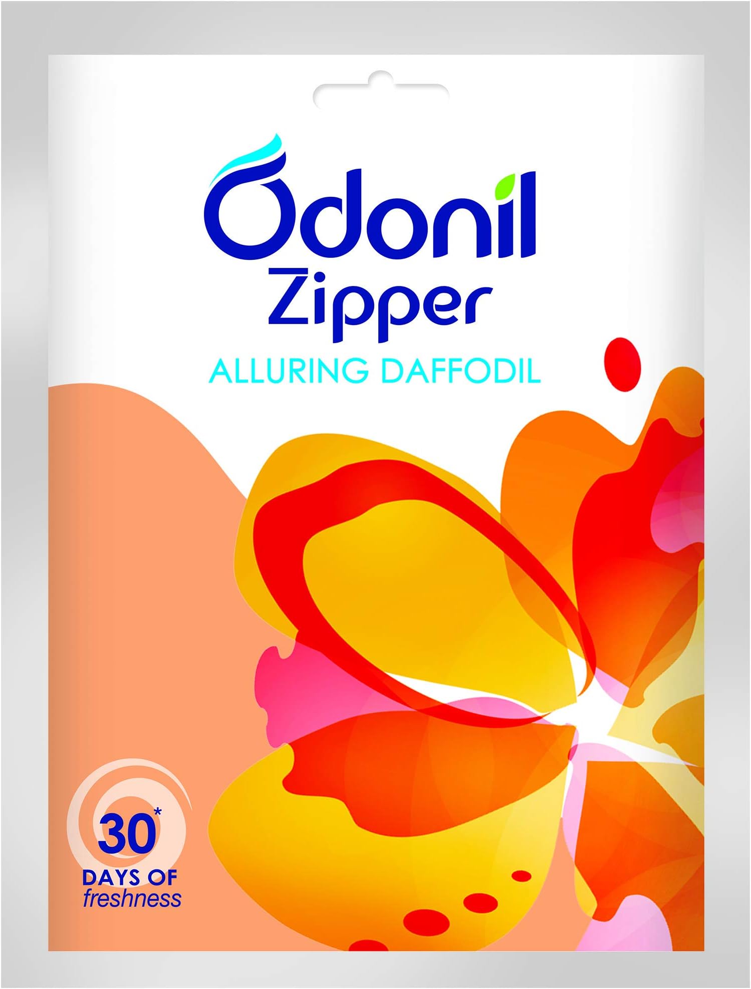Odonil Bathroom Air Freshener Zipper (Allluring Daffodil) - 10G | Instant & Long Lasting Fragrance | Lasts Upto 30 Days | Germ Protection - Assorted