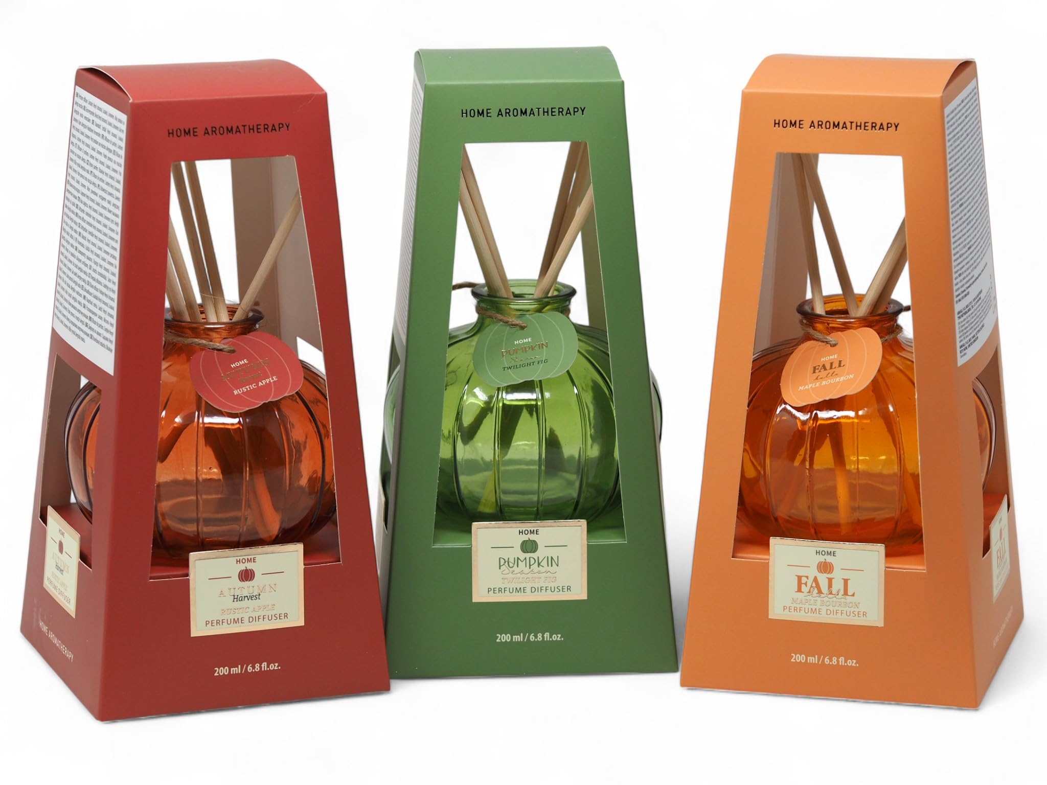 Autumn Scented Pumpkin Reed Diffuser Collection - Set of 3