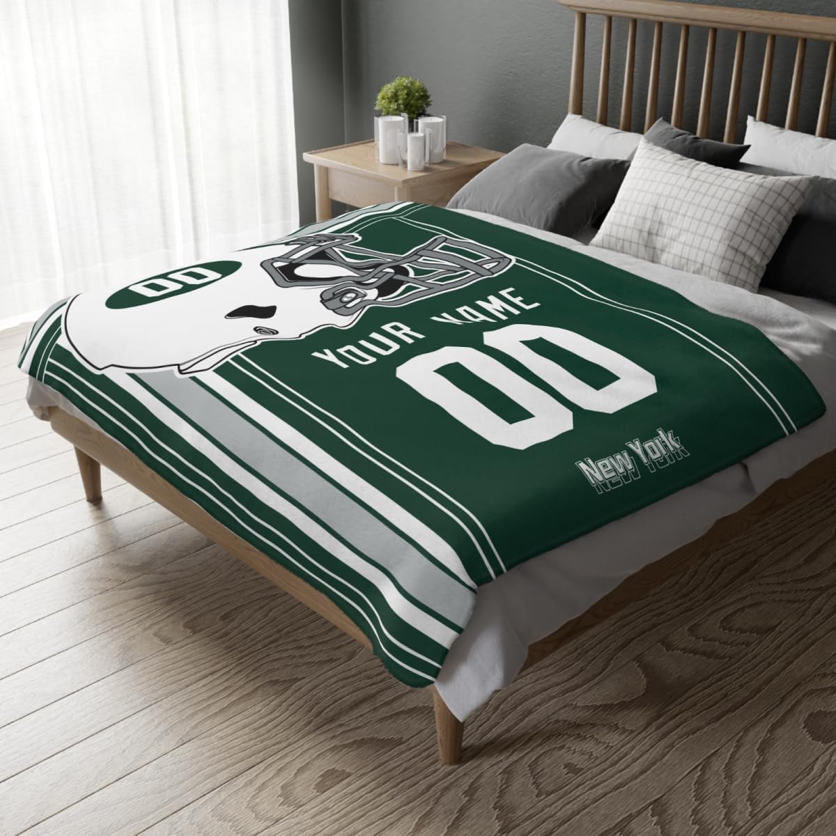 ANTKING New York J Blanket Gifts for Men Women Boy Throw Blanket Custom Name and Number - Image 3