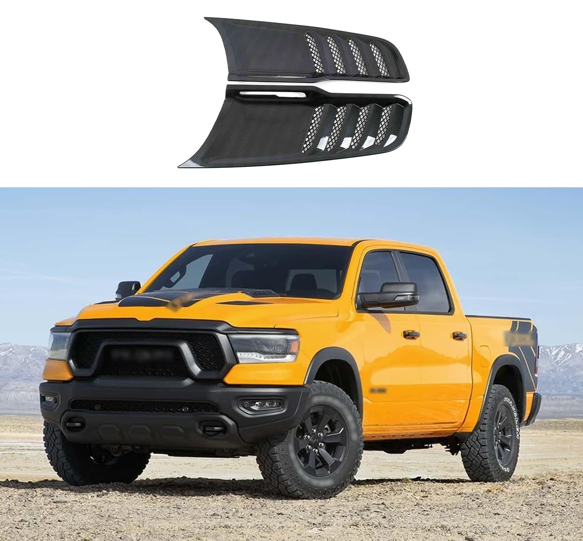 Trx Hood Trim Korlot Engine Hood Vent Cover For 2021-2026 RAM 1500 TRX ...