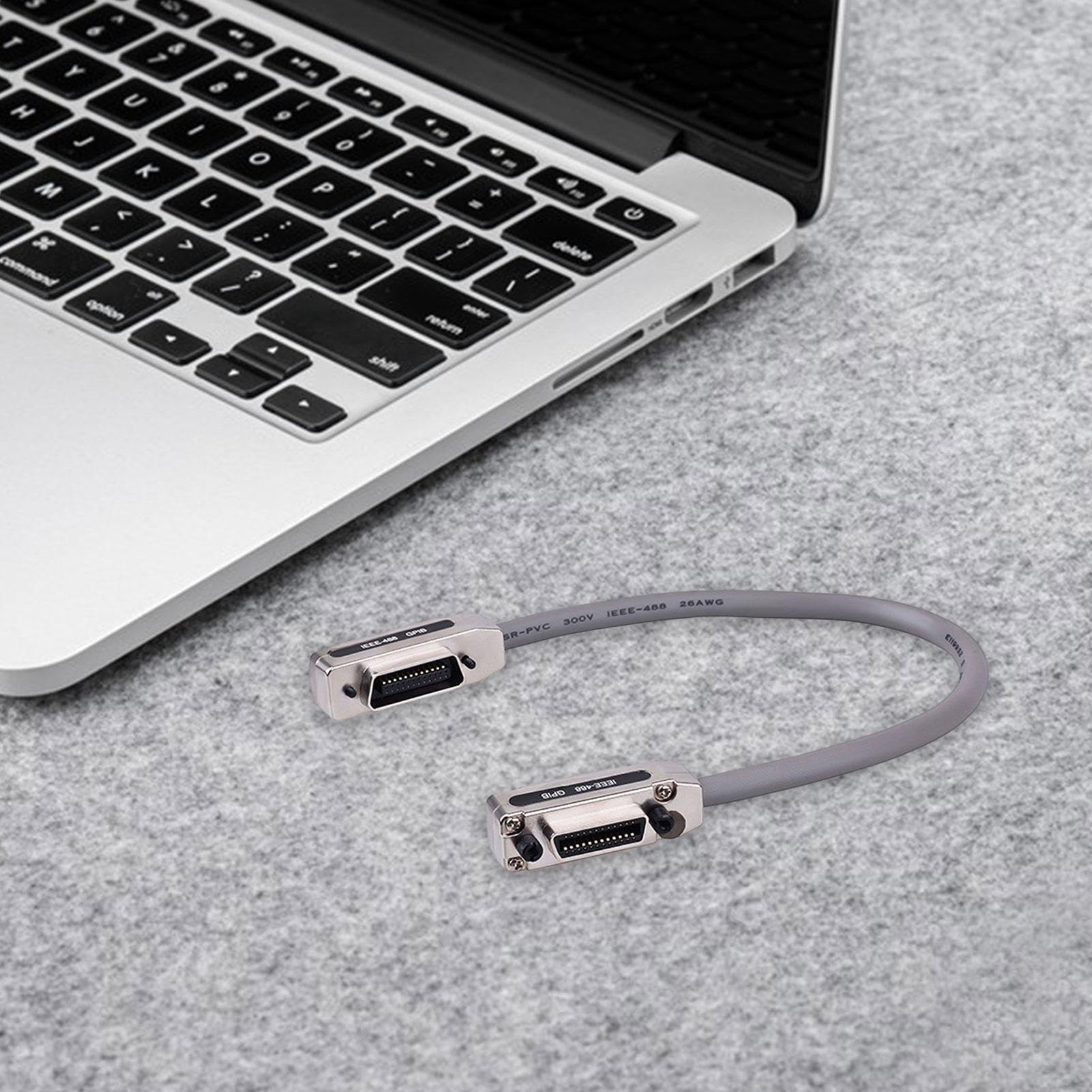 Câble d'extension IEEE 488 GPIB avec boîtier en métal et connexion sécurisée | Ligne de données multi-longueur pour le contrôle des instruments, le de signal, les interfaces de laboratoire