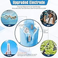 Vista 6 de YINMIK Water pH Meter, Digital 4 in 1 pH Temp EC TDS Meter for Hydroponics, PH Conductivity PPM Tester with EC Calibration Liquid, Suit for Growing