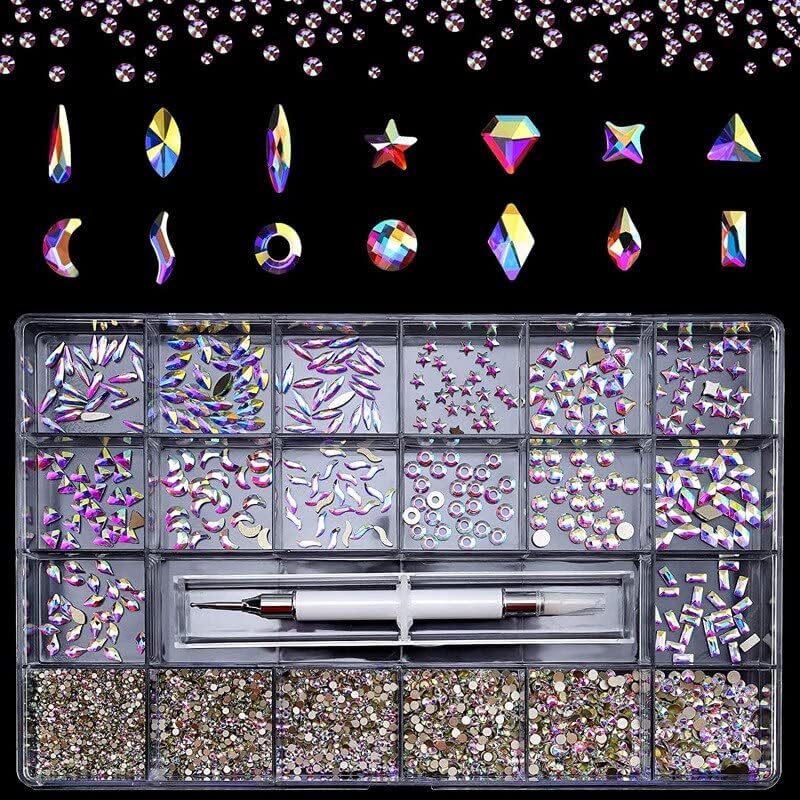 Multi-Shape Flat Back Glass Irregular Crystal/AB/Rainbow Rhinestone Nail Art Craft 3D Decoration - (Color: NO.01)