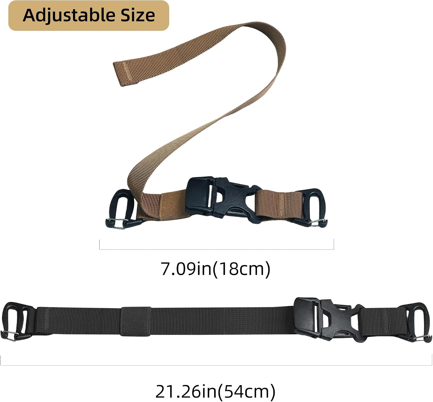 Molle Straps, 4 Pcs Tactical Molle Backpack Straps with Buckles, Adjustable Attachment Webbing Strap to Tie Down Tripod, Backpacks, Other Gear, Molle Accessories for Outdoor Hiking Camping Climbing image 2