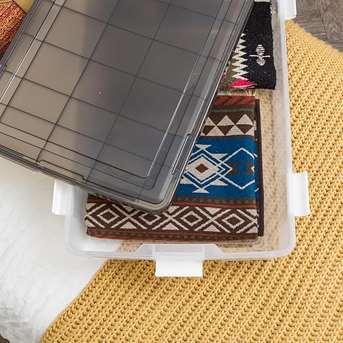 Miniatura 7 de IRIS USA WeatherPro - Contenedores de almacenamiento de 47 cuartos de galón con tapas, 1 paquete, caja de juntas de plástico sin BPA con cierre y