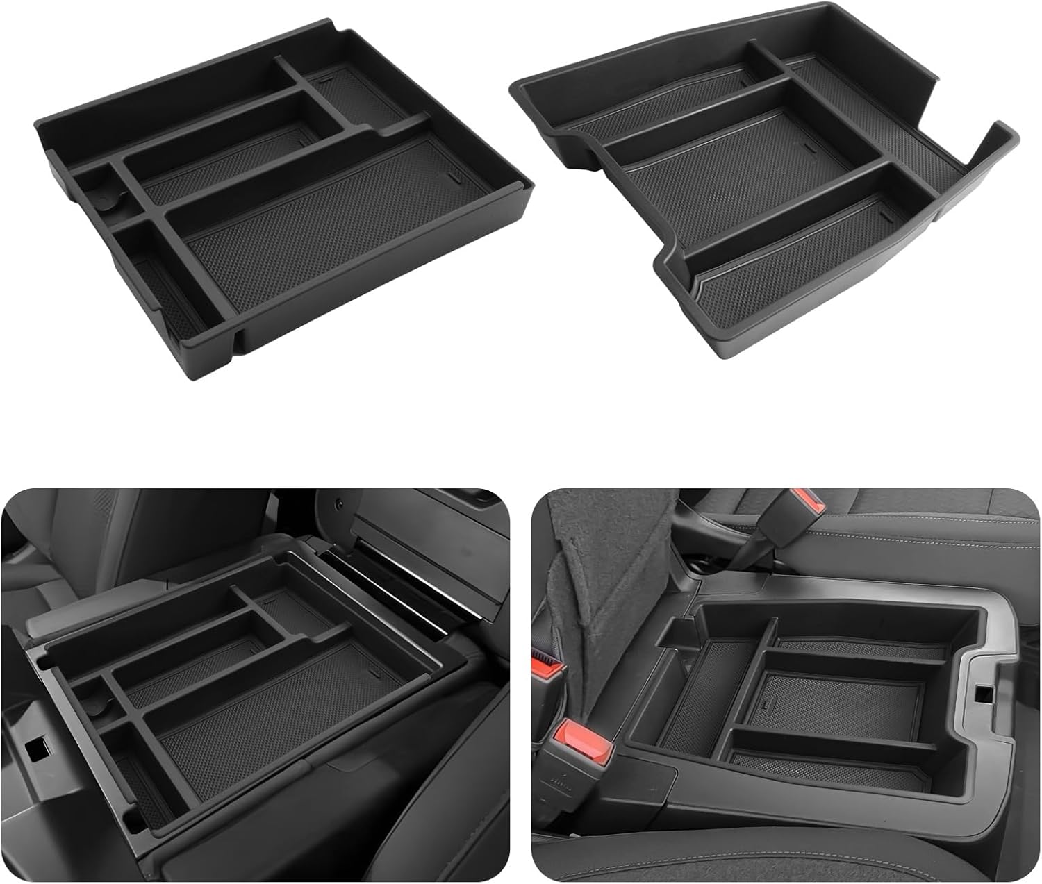 LUWU Center Console Organizer Compatible with 2019-2022 2023 2024 2025 2026 Chevy Silverado/GMC Sierra 1500 & 2020-2026 Chevrolet Silverado/Sierra 2500HD 3500HD 2PCS (Split-Bench Folding Seat)