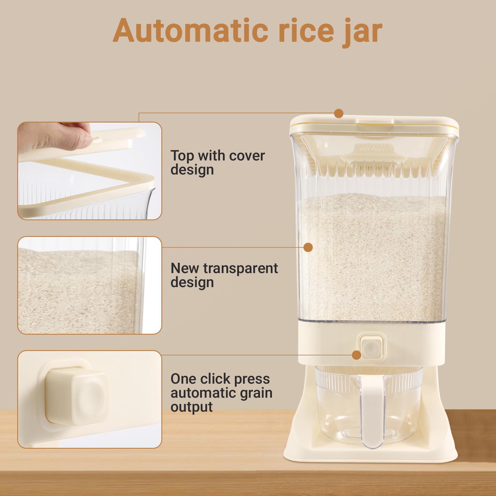 Dispenser di 10 kg contenitore di con misurino contenitore di stoccaggio del per organizzazione del piano di della dispensa della cucina