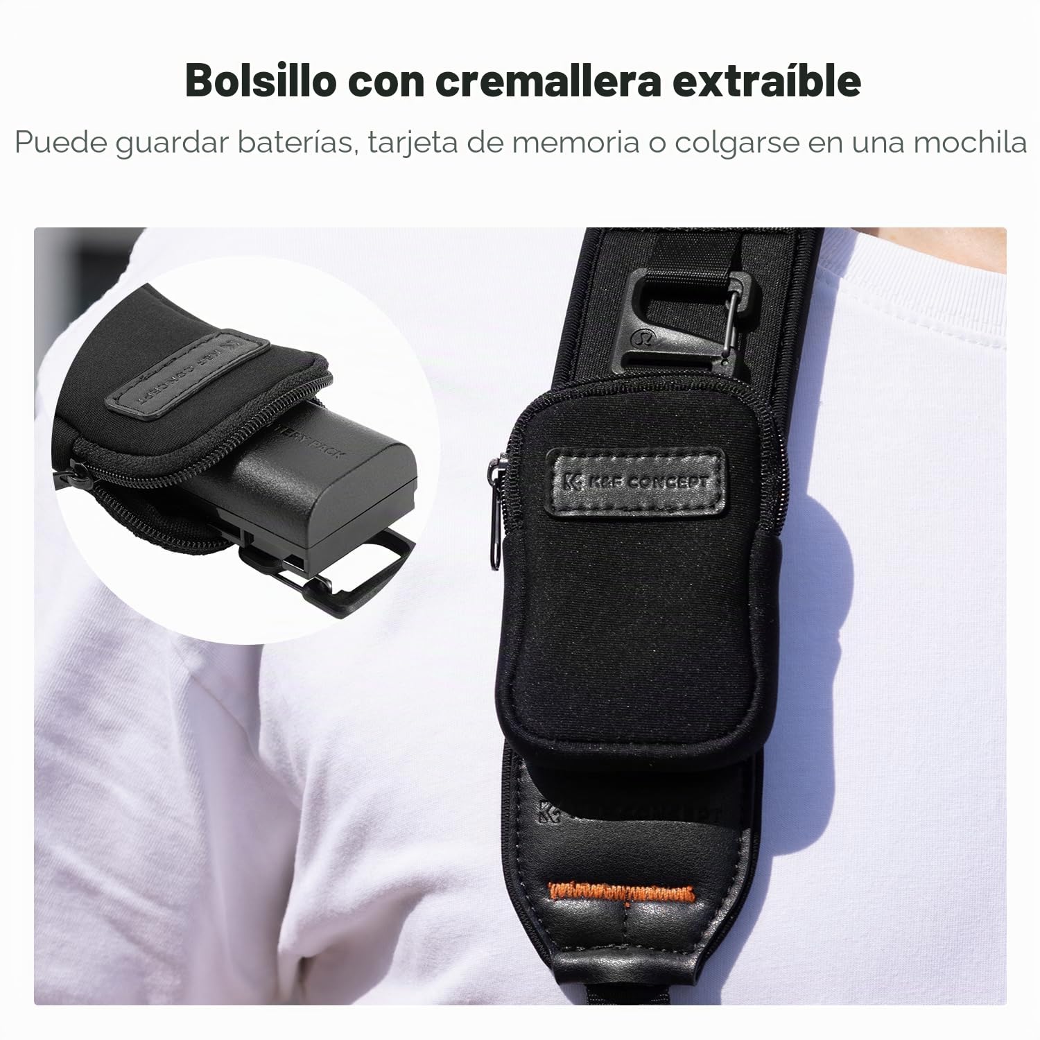 K&F CONCEPT Correa Camara De Fotos, Camera Strap Para para Fotógrafos, Correa Camara Reflex Ajustable 109-133 cm Compatible con Sony/Canon/Nikon/Fuji DSLR SLR Cámara sin Espejo