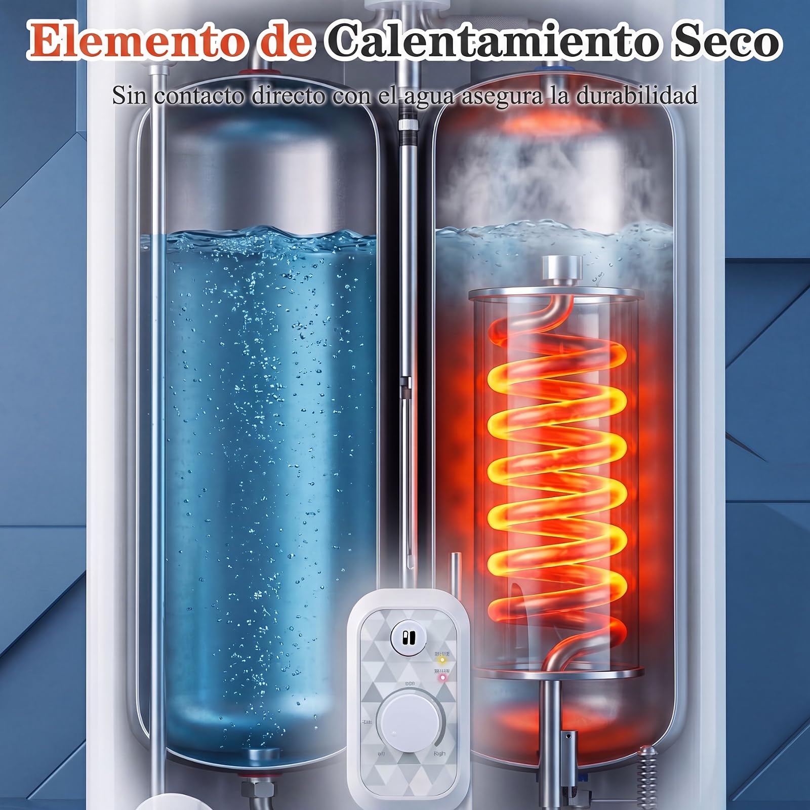 COSTWAY Calentador Agua Electrico 25L, Termo Electrico Vertical/Horizontal | Tanque Doble, Temperatura 30-75 ℃, Elemento Calefactor Seco, Válvula Seguridad,Baño Cocina, Blanco