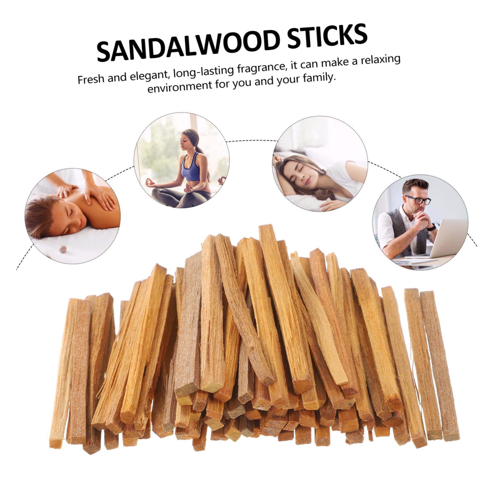 TOYANDONA Bastoncini di Legno di Sandalo Profumati la Casa, Strisce di Incenso Naturali in Legno di Sandalo 250g, Incenso Fatto a Mano per Meditazione e Purificazione Aria, Decorazione