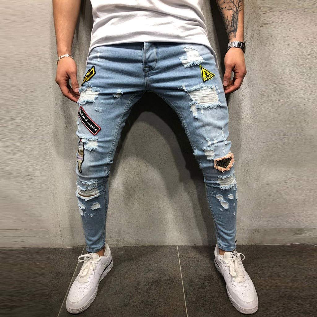 Jeans Strappati Uomo, Pantaloni Jeans Uomo Strappati Pantaloni in Denim Casual Hip-Hop Stile Streetwear Y2k Larghi Leggeri Jeans Neri Strappati Jeans Moto Streetwear Stile Y2k Pants Casual Versatile