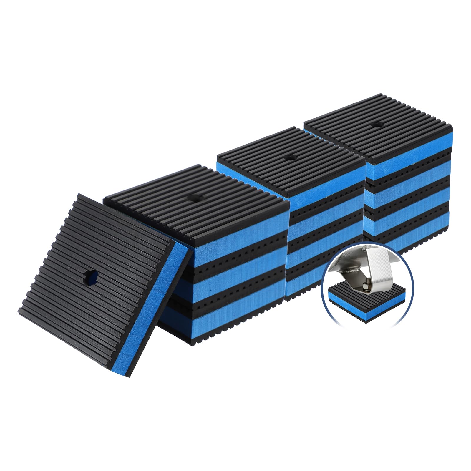 sourcing map 12Pcs Rubber Anti-Vibration Pads 3" x 3" x 7/8" Heavy Duty EVA Vibration Isolation Pads Mats with Pre-Drill Hole for HVAC Washers Compressors Treadmills Air Conditioner โ image 1