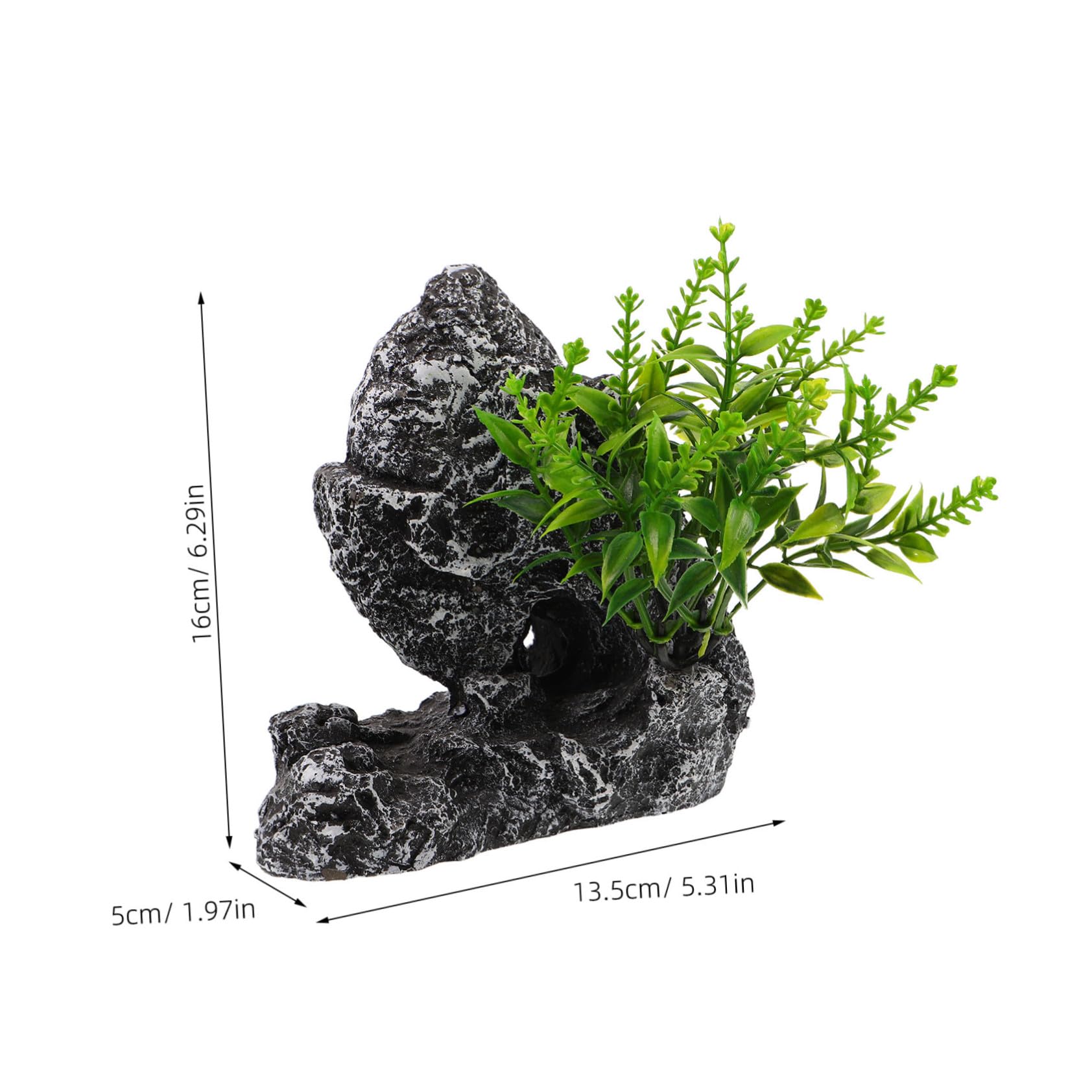 Ipetboom Decoración Acuario Piedra Simulada Montaña Cueva Escondite Betta Robusta para Peces y Camarones Pequeños Ornamento Paisajístico