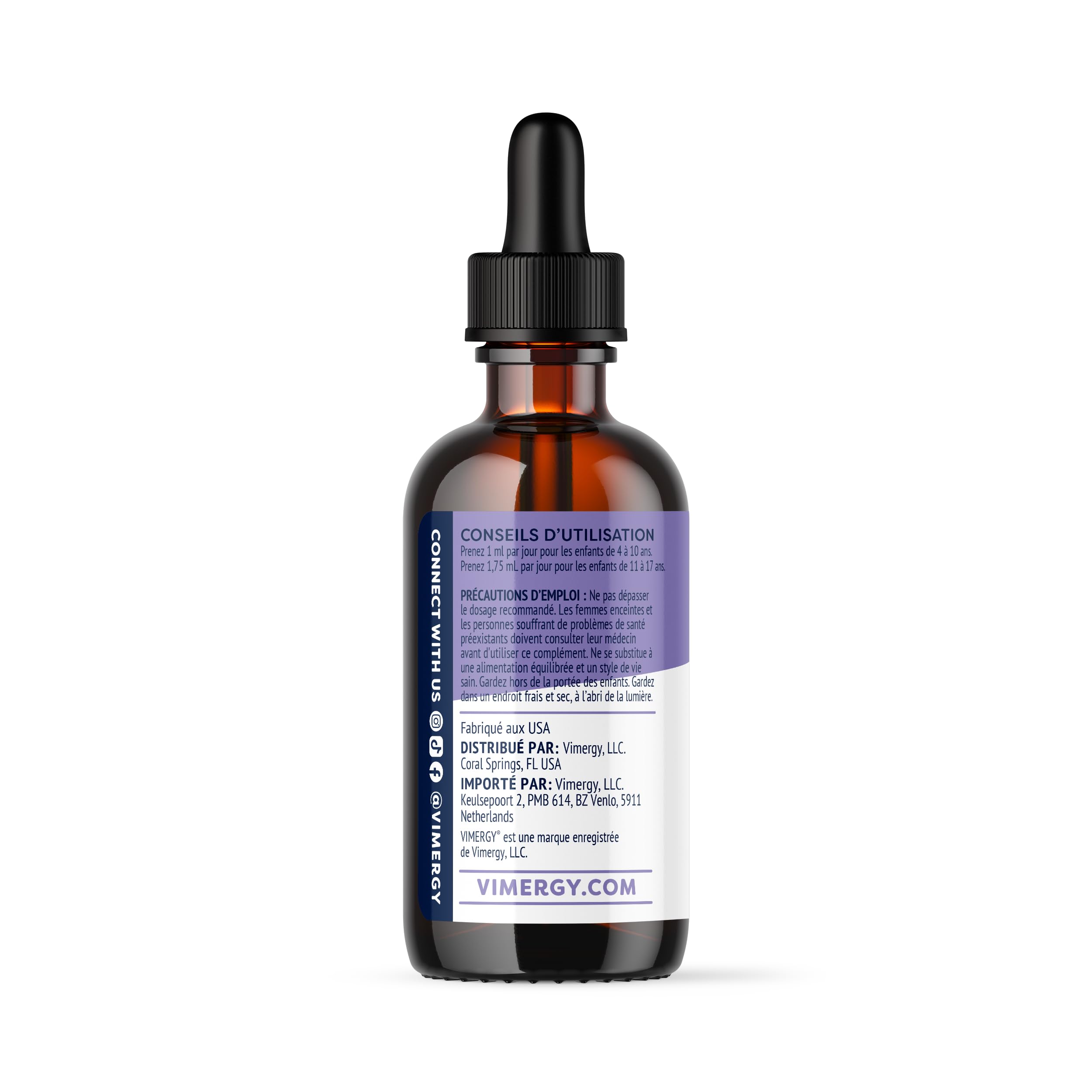 Vimergy Kids Zinc - Gouttes de Zinc pour Enfant - Soutient les Fonctions Cérébrales, la Croissance Physique et la Fonction Cellulaire -Sans Sucre, Colorants, Gluten ni Arômes - Végétalien (55 ml)