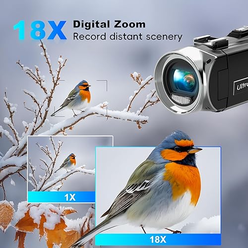 Miniatura 4 de Cámara de vídeo 4K, videocámara UHD de 36MP para vlogging en YouTube, zoom digital de 18 aumentos, pantalla IPS de 3" con rotación de 270°