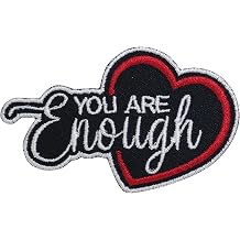 Octory You are Enough Iron On Patches for Clothing Saw On/Iron On Embroidered Patch Applique for Jeans, Hats, Bags, Green