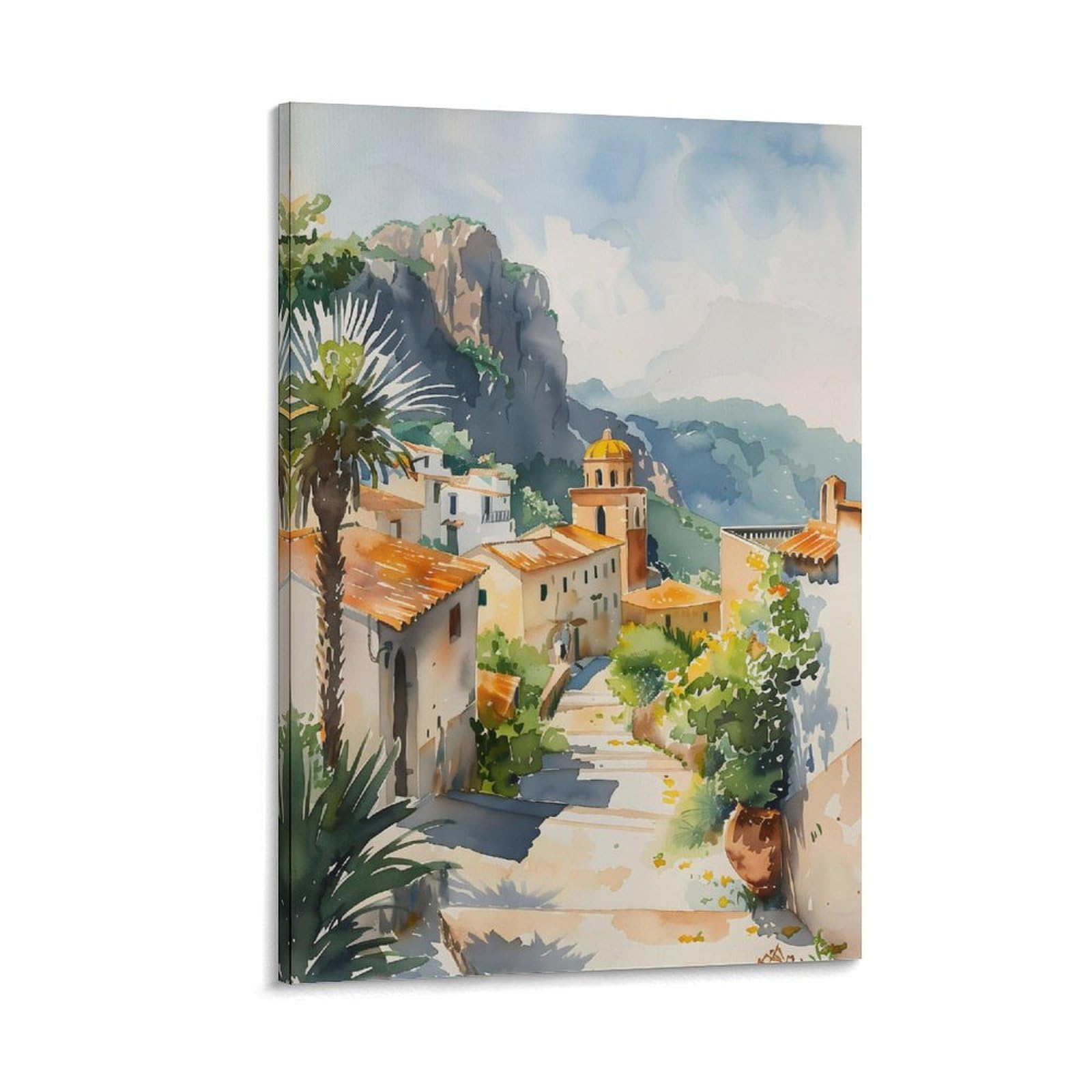 Amazon.com: ZJLAMZ Sicily Watercolor Painting Italy Wall Art