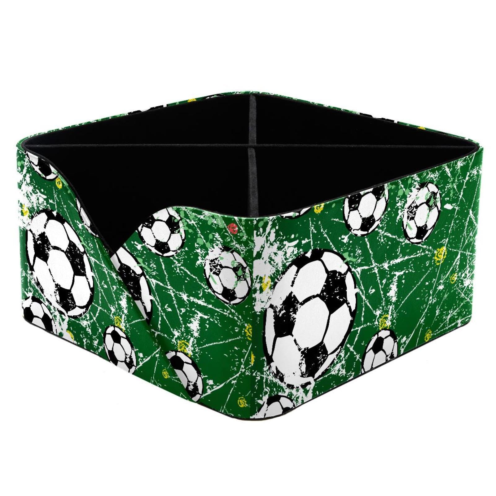 KengjuTesu Grunge Soccer Football Desktop Organizer Pen Holder, Rectangular Pencil Cup for Office, Study and Makeup Stations