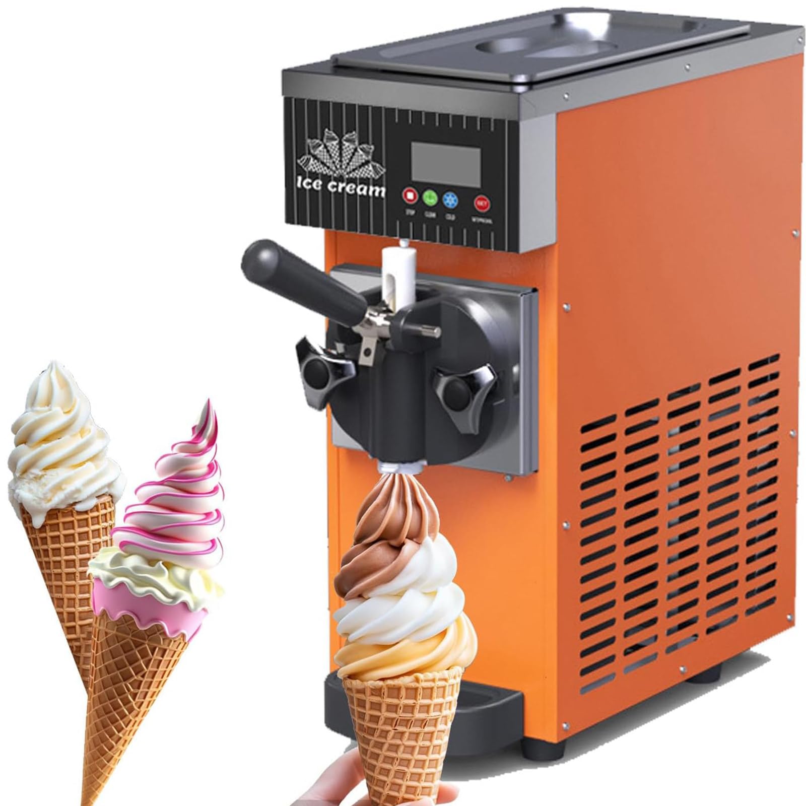 Macchina commerciale per gelato morbido per la casa e i ristoranti, creatore del controsoffitto di sapore singolo con pre-raffreddamento e pulizia automatica, pannello LCD per una facile razione Ope