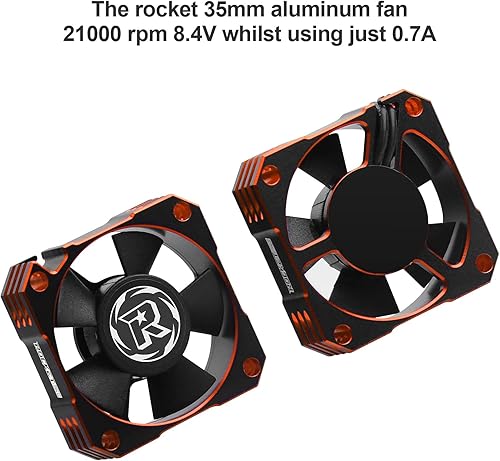 Miniatura 2 de Paquete de 2 ventiladores de refrigeración de motor RC de 1.378 in, 21000 RPM, 8.4 V, ventilador de refrigeración de motor ESC de aluminio para