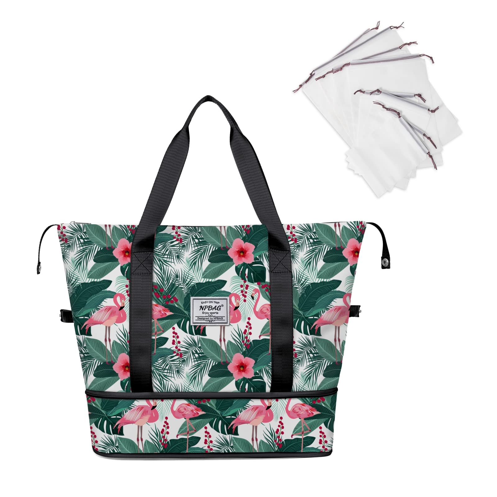 NPBAG Women Travel Duffel, Multi Functional Large Expandable Weekender Carry-on Tote, Gym Workout Overnight Bag, Mommy Hospital Bag for Labor and