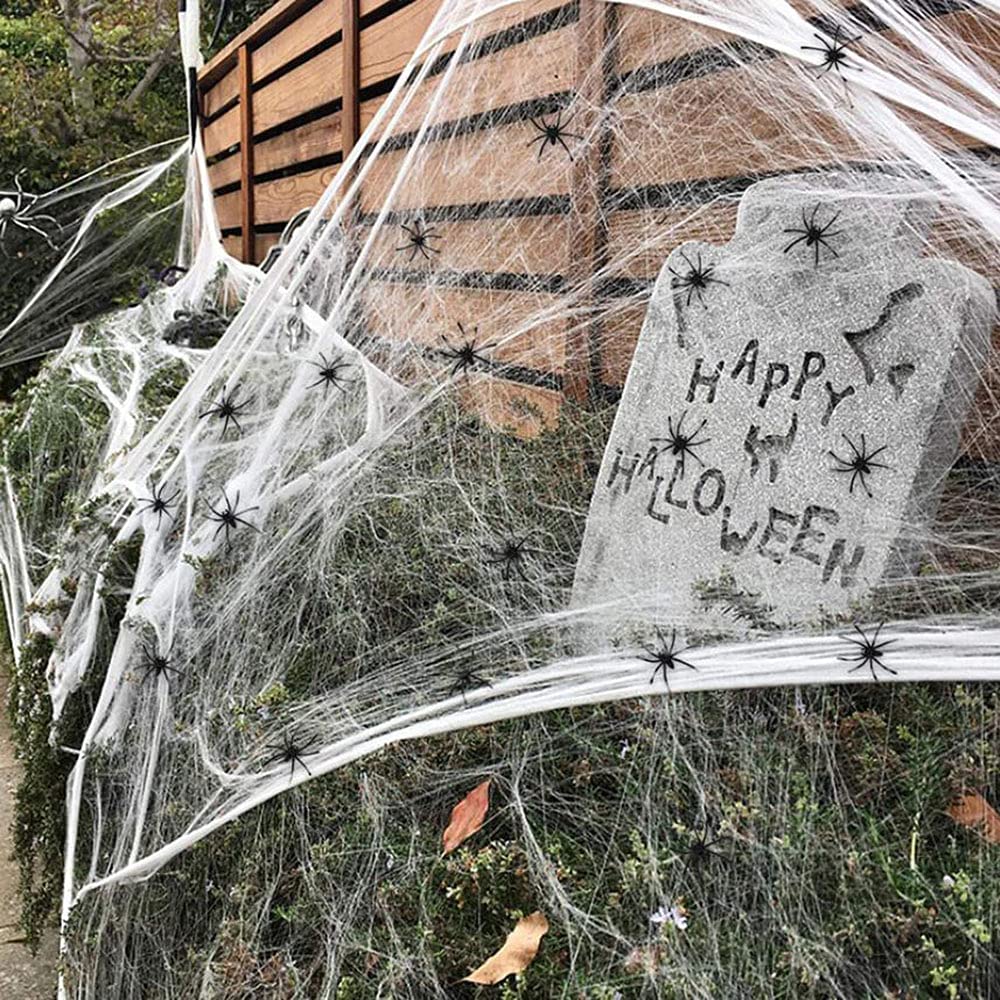Spinnennetz Dekoration, 1 Stck Durchmesser 150cm Spinnennetz Requisite mit  40g Stretch Spinnweben und 4 STK. Kleine Fake Spinne, Weie Knstliche  Spinnennetze fr Halloween Haushof : Amazon.de: Kche, Haushalt & Wohnen