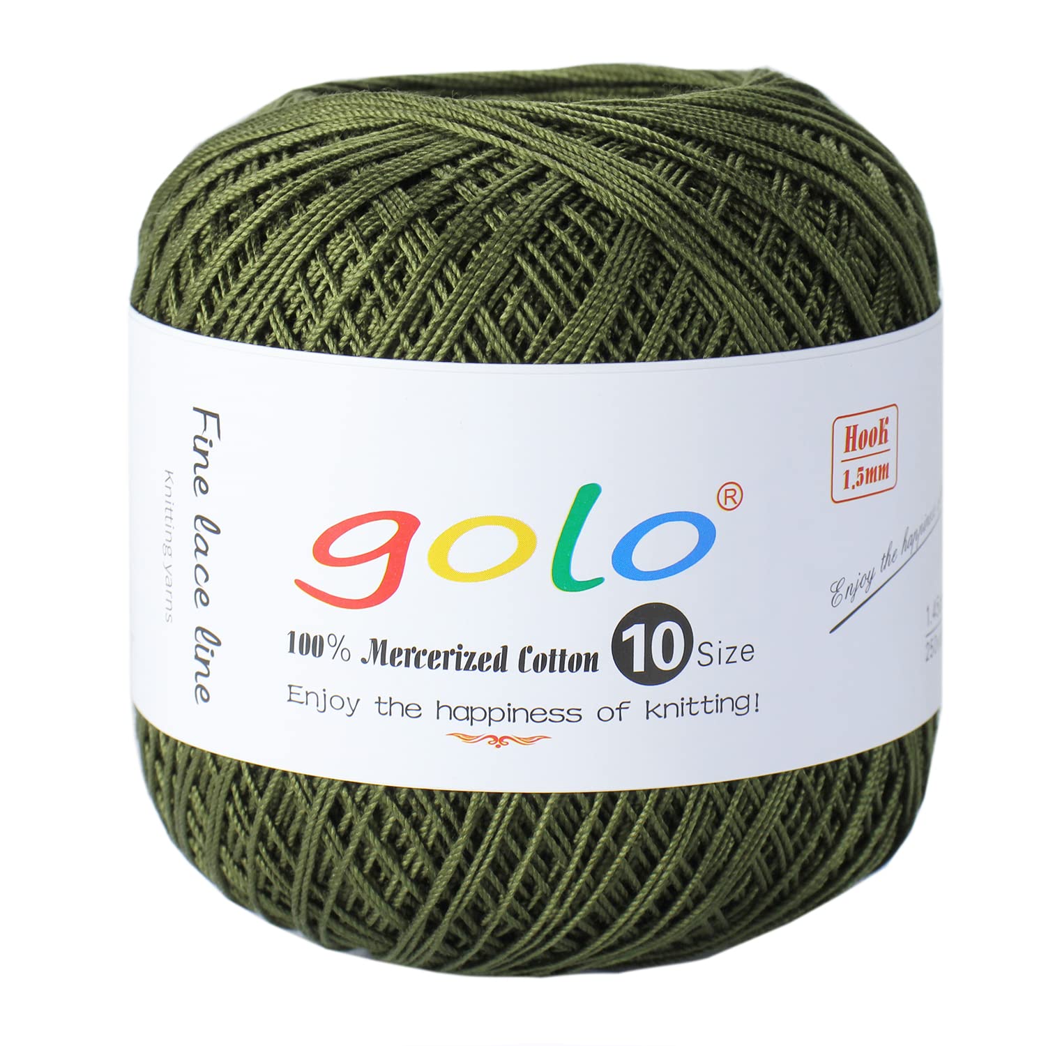 golo Cotton Crochet Thread Balls Size 10 Cotton Knitting Thread Yarn for Crochet Green 627