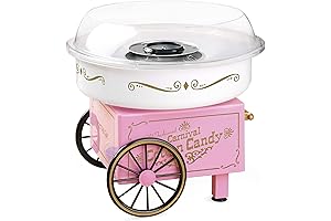 Nostalgia Retro Cotton Candy Machine with Reusable Cones