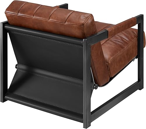 Miniatura 87 de Art Leon Juego de 2 sillas de acento de piel sintética moderna de mediados de siglo, silla de salón con patas de metal negro, color negro