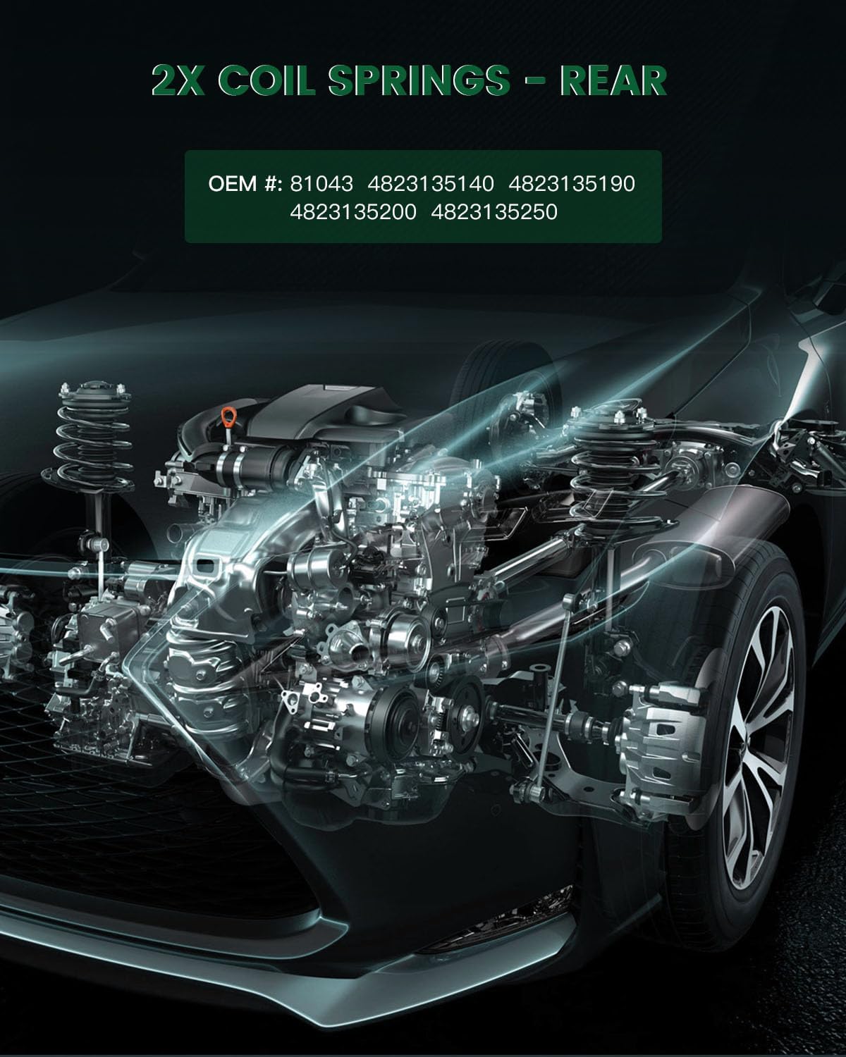 SCITOO 2Pcs Rear Suspension Coil Spring Set Fits 1996 1997 1998 1999 2000 2001 2002 for Toyota 4Runner with 81043 4823135140 Coil Springs