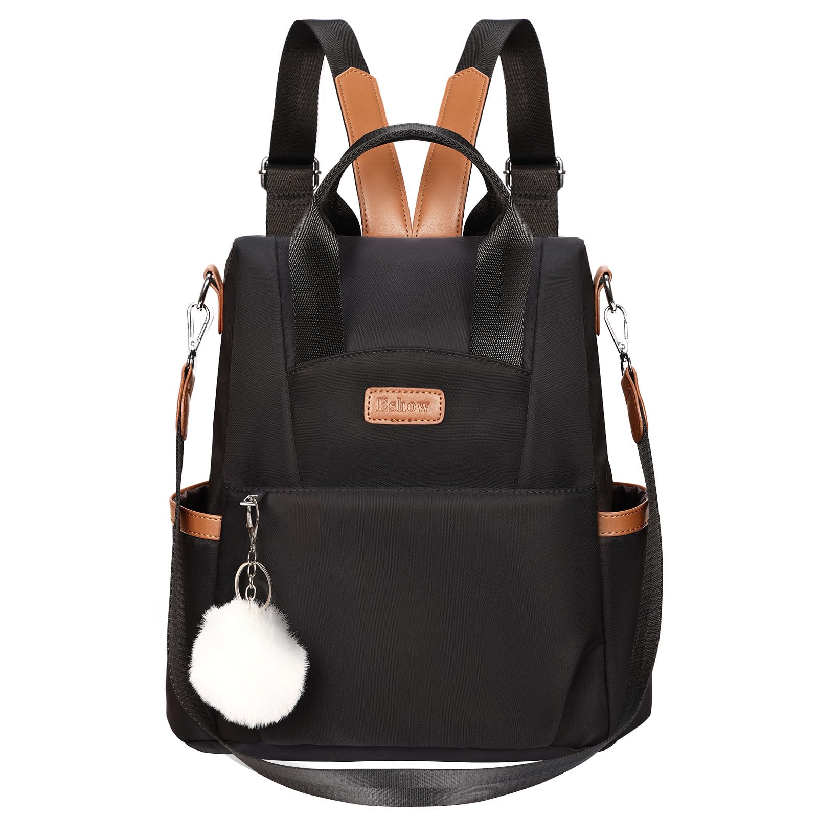 Anti-Theft Backpack Womens, 3-In-1 Small Rucksack Bag For Ladies, Casual Fashion Daypacks For Daily Use, Traveling，Work，School Black